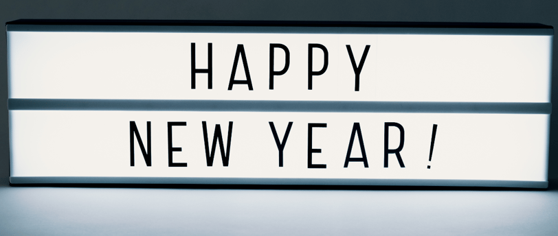 a sign that says happy new year