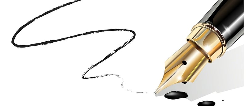 Fountain pen writing across a page