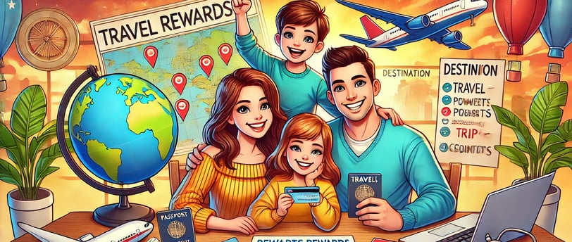 a family of four people are traveling around the world