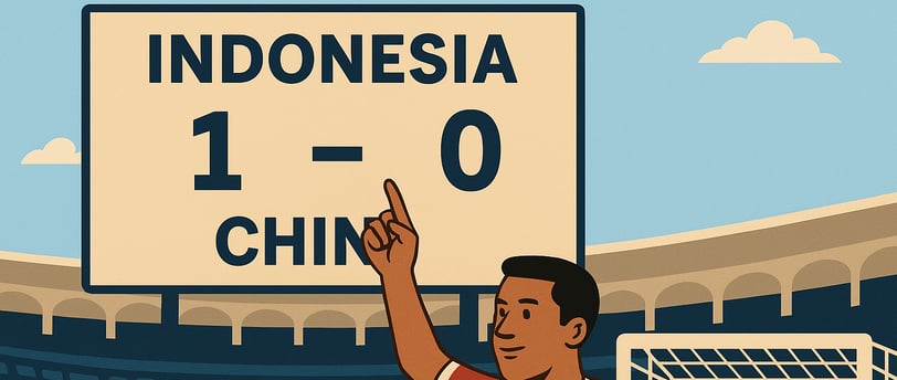 Ilustrasi gol penalti Ole Romeny bawa Indonesia menang atas China di Kualifikasi Piala Dunia 2026
