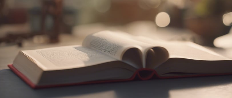 opened book on table