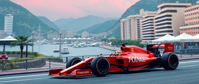 Formula one car speeding in Monaco Grand Prix