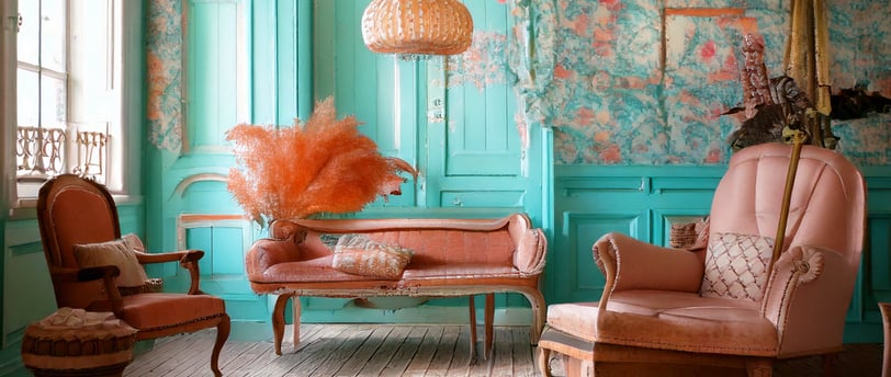 A Shabby Chic interior in pink