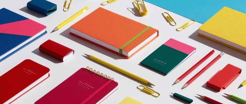 Colorful Stationary Products on a table
