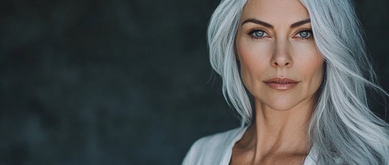 امرأة مسنة تبدو بصحة جيدة