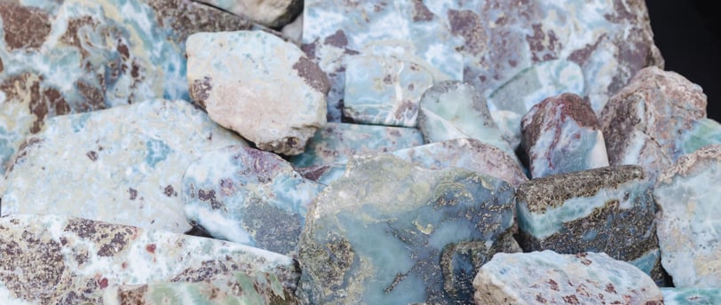 larimar raw stone from barahona dominican republic