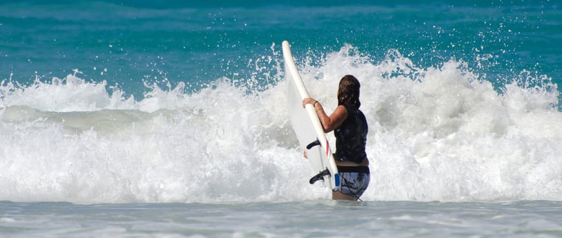surfing at macao beach