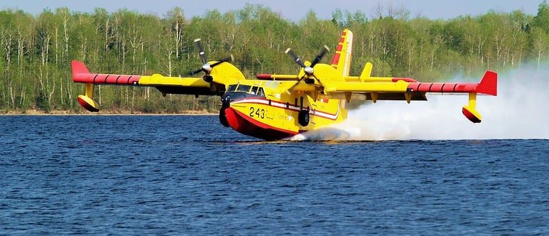 Super Scooper from Quebec skimming across a lake