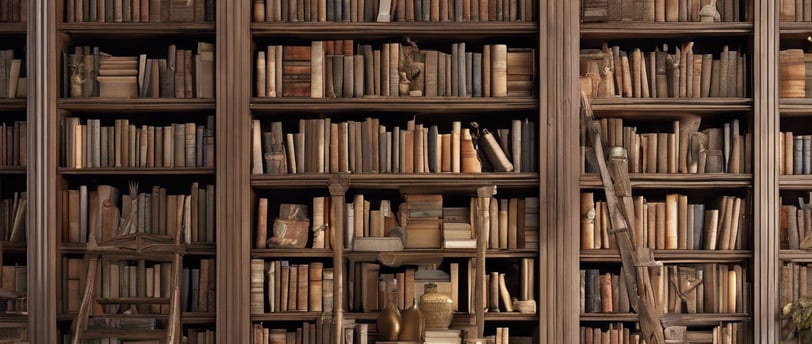 Biblioteca heredada llena de libros antiguos