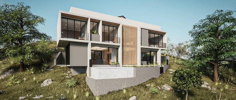 a house with a mountain view of a house