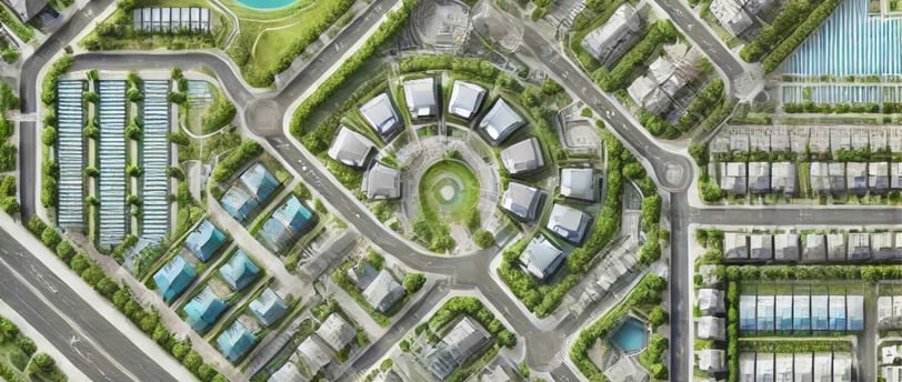 Imagem de projeto de loteamento urbano. 