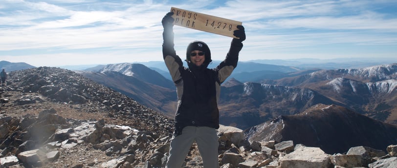 Photo of the author at the summit of Grays Peak