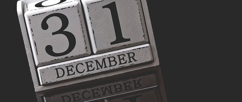 Perpetual calendar set on December 31