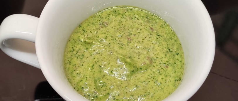 a cup of sauce mojo verde canario