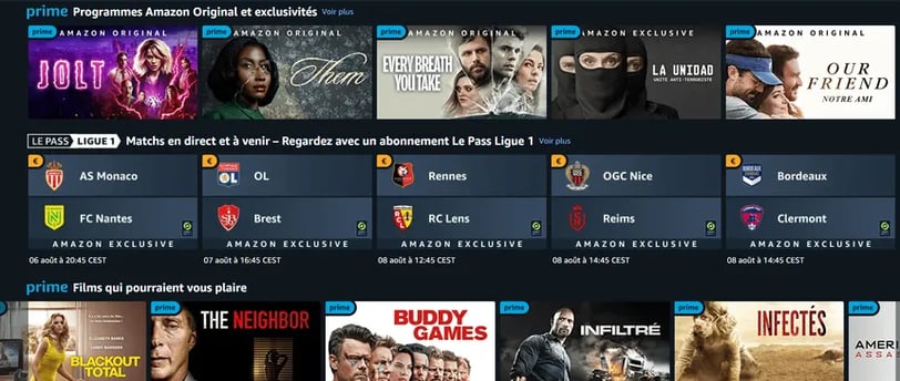 a bunch of movies on a screen with a variety of movies