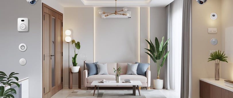 a living room with a couch and a television