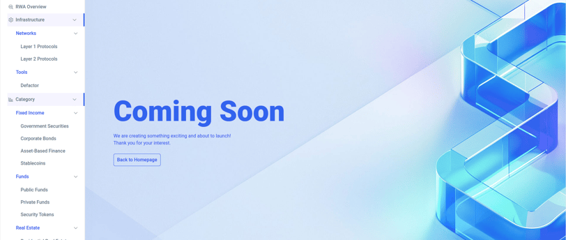 landing page for rwa platform