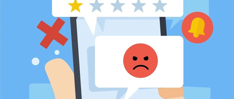 Imagem ilustrativa de comentários e avaliações negativas nas redes
