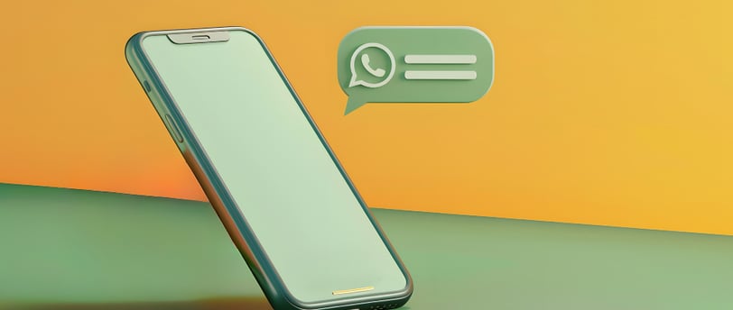 Celular e ícone do WhatsApp