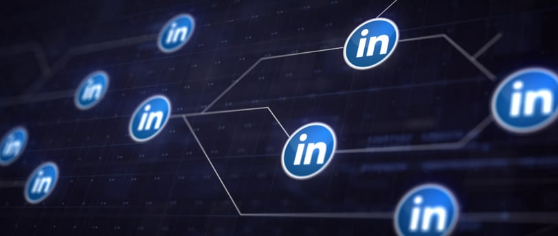 Rede com o logo do Linkedin