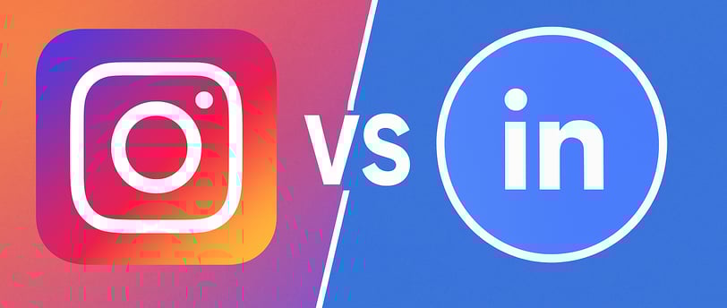 Logos do Instagram e do LinkedIn