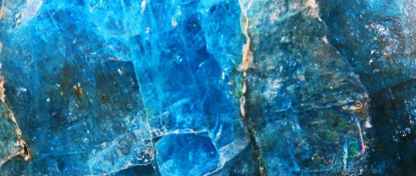 Blue Apatite Crystal close up