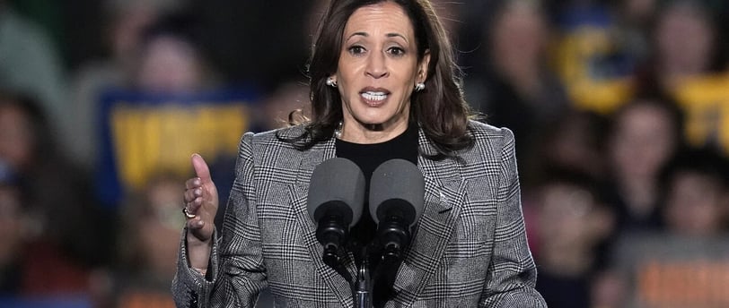 Kamala Harris giving a speech