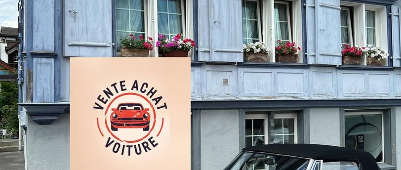 a red sports car parked in front of a building vendre voiture