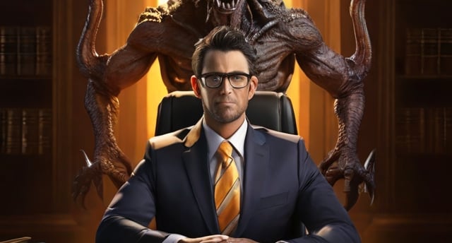 overhead monster eating away lawyers compensation