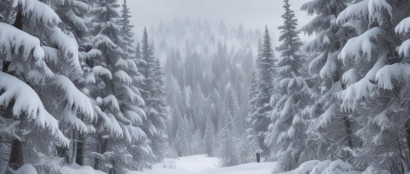 snow covered trees, winter wonderland