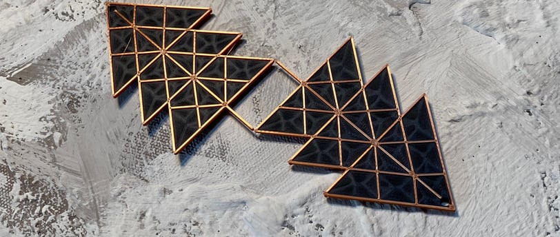two earrings geometrical art deco by Siena Fulgier