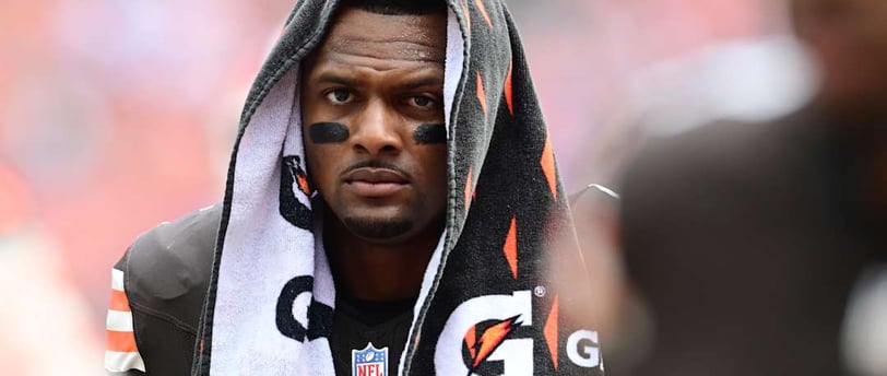 Sep 22, 2024; Cleveland, Ohio, USA; Cleveland Browns quarterback Deshaun Watson (4) walks off the fi