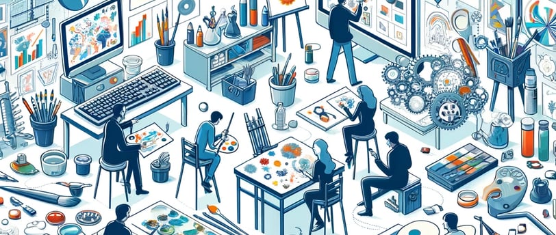 a group of people working on a project