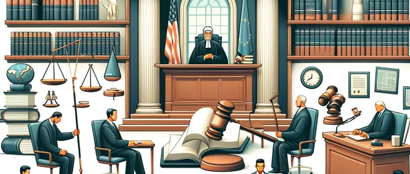 a judge and his courteously court case with a judge and his court
