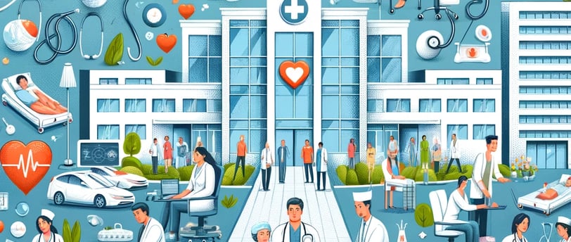a hospital with medical workers and medical workers