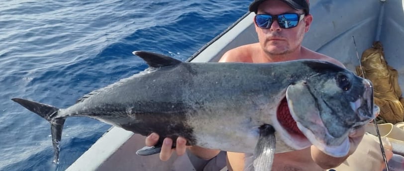 Zanzibar fishing charters, Latham Island. Anglers and big fish