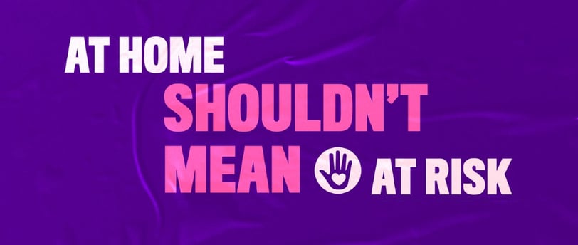 At home shouldn't mean at risk sign