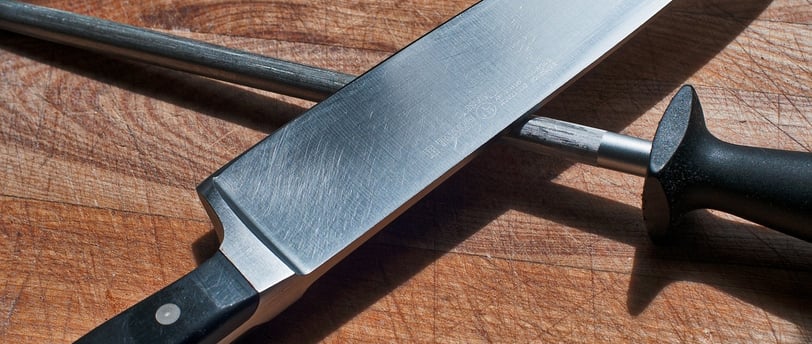 cuchillo de cocina con afilador