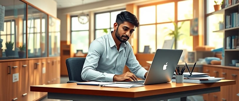 a digital marketer working in a hospital office