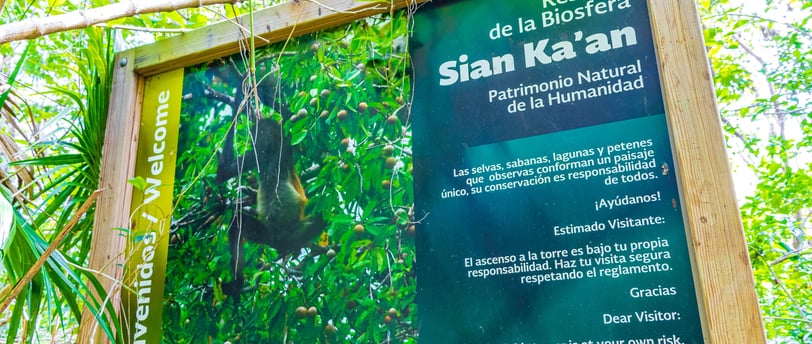 Panneau entrée réserve de Sian Ka'an