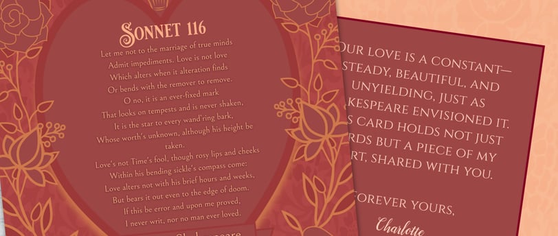 a valentine card with a heart shaped poem