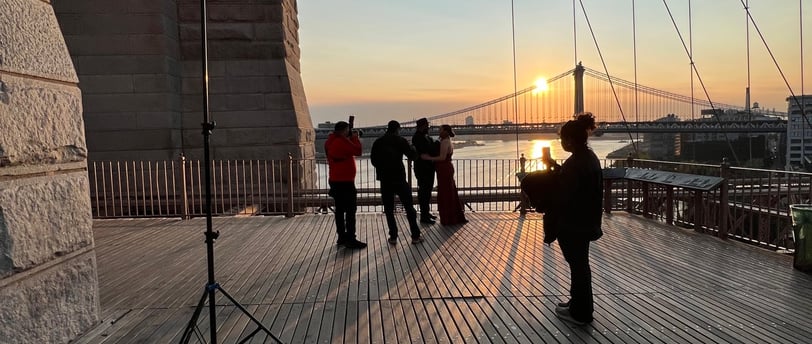 Sunrise on the Brooklyn Bridge