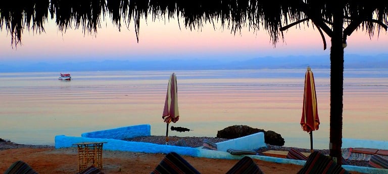 Bedouin star Ras shitan Egypt sunset over the Red sea