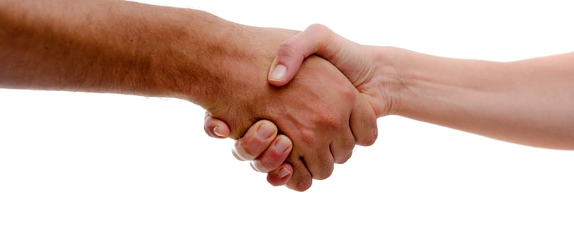 a man and woman shaking hands