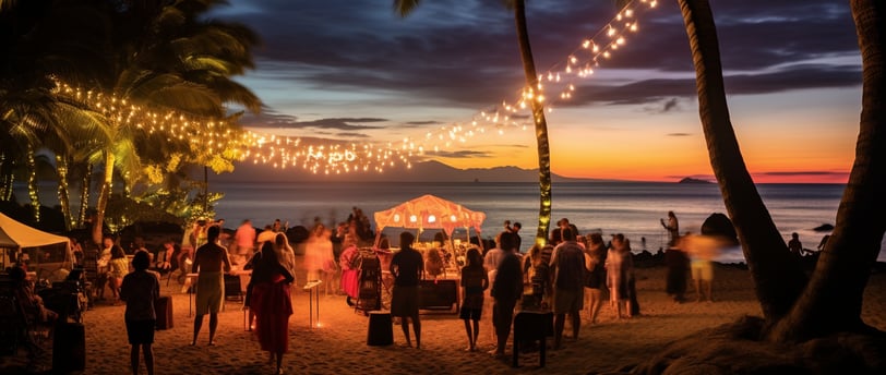 Traditional Hawaiian luaus at night