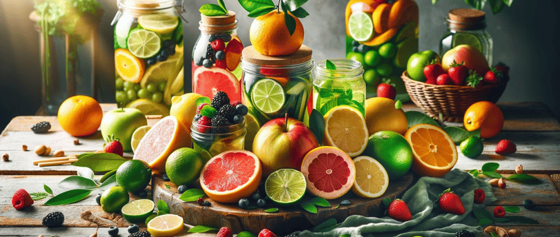 a variety of fruits and berries for detox