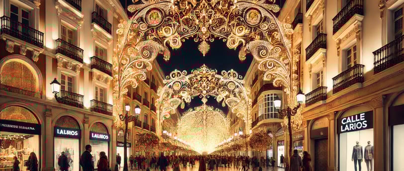 Weihnachtsbeleuchtung in Málaga Die funkelnde Calle Larios bei Nacht