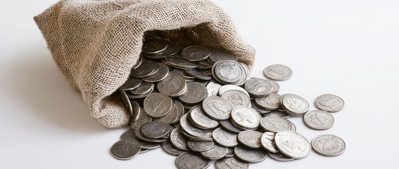 bag of silver coins