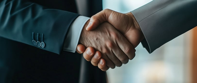 business men shaking hands signaling trust and being legit