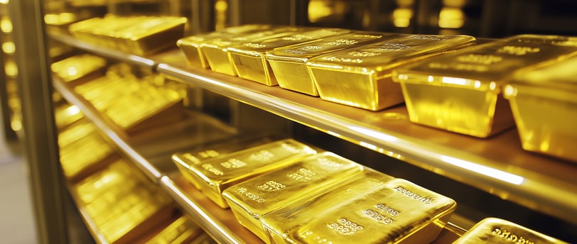 gold vault with lots of gold bars